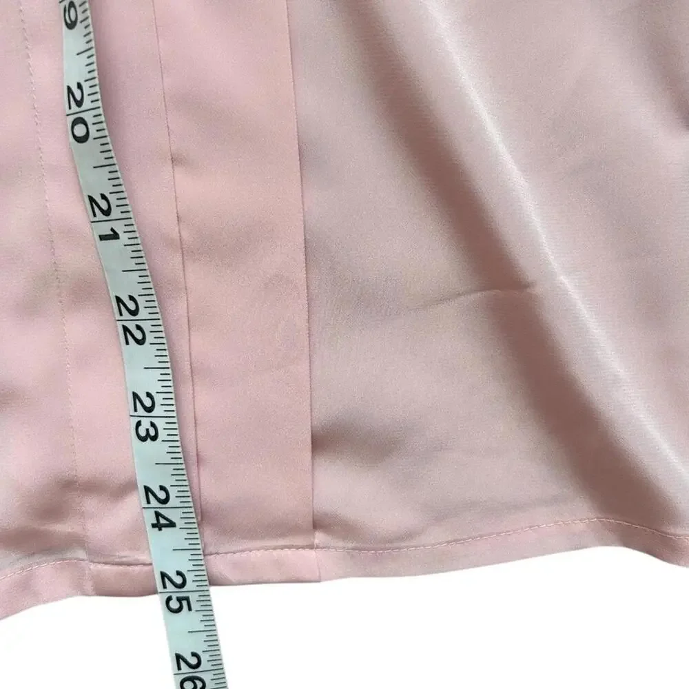 VTG Pink Blouse Pleated Shirt Button Down Size 14 Romantic Whimsical Secretary